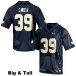 Notre Dame Fighting Irish Men's Brandon Garcia #39 Navy Under Armour Authentic Stitched Big & Tall College NCAA Football Jersey HCU8499ZW